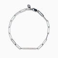 Sterling Silver Diamond Pave Paperclip Bracelet