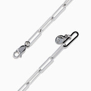 Sterling Silver Diamond Pave Paperclip Bracelet