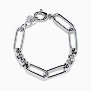 Sterling Silver Alternating Oval Link Bracelet