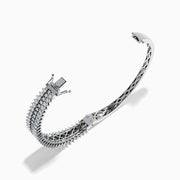 Lab Grown Diamond Three-Row Graduated Bangle in 14K White Gold
