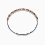 Lab Grown Pink and White Diamond Alternating Bangle in 14K Two-Tone Gold