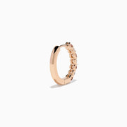 14K Rose Gold Brown and White Diamond Alternating Huggie Earrings