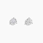 Lab Grown Diamond 3.00ct Stud Earrings in 14K White Gold, shown with classic prong settings against a white background.