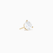 Lab Grown Diamond 3.00ct Stud Earrings in 14K Yellow Gold, featuring round, clear lab-grown diamonds set in yellow gold prongs, displayed against a plain white background.