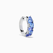 Sterling Silver Trillion Tanzanite Huggie Earrings