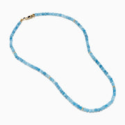 14K Yellow Gold Aquamarine Beaded Necklace