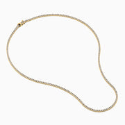 The 14K Yellow Gold Diamond Tennis Necklace, 3.50 TCW, displays a continuous row of white diamonds against a white background with a subtle shadow below.