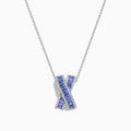 14K White Gold Tanzanite and Diamond Princess-Cut X Pendant