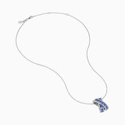 14K White Gold Tanzanite and Diamond Princess-Cut X Pendant