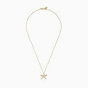 The Seaside 14K Yellow Gold Diamond Starfish Pendant (0.13 TCW) features a sparkling starfish set with diamonds, crafted in yellow gold and perfect for an elegant necklace.