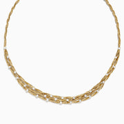 The DOro 14K Textured Yellow Gold Diamond Collar Necklace, 1.68 TCW, features twisted strands with evenly spaced round diamonds and is elegantly displayed on a white background.