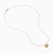 14K Yellow Gold Diamond Lock and Key Necklace