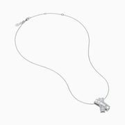 Lab Grown Diamond Baguette and Pavé X Pendant in 14K White Gold