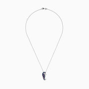 The Seaside 14K White Gold Diamond and Multi Stone Seahorse Pendant features blue, pink, and purple gems with a sparkling diamond at the curled tail.