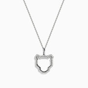 Signature 14K White Gold Diamond Sculpted Panther Outline Pendant
