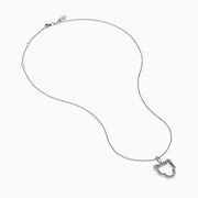 Signature 14K White Gold Diamond Sculpted Panther Outline Pendant