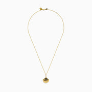 14K Yellow Gold Diamond Accented Polished Shell Pendant