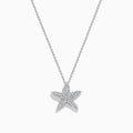 14K White Gold Diamond Pave Starfish Pendant
