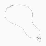 Sterling Silver Diamond Open Panther Silhouette Pendant