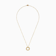 18K Yellow Gold Yellow and White Diamond Alternating Circle Pendant