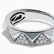 Sterling Silver Diamond Pave Geometric Ring
