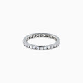 The 14K White Gold Channel Set Diamond Eternity Band, 0.50 TCW, features round diamonds in a continuous channel setting encircling the band, shown on a white background.