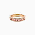 The Lab Grown Pink Diamond Channel Set Band in 14K Rose Gold features a row of round lab grown pink diamonds set in a channel band, shown against a plain white background.