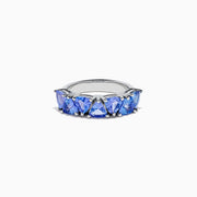Sterling Silver Tanzanite Five-Stone Trillion Ring