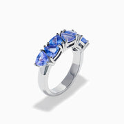Sterling Silver Trillion-Cut Tanzanite Seven-Stone Ring