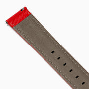 Red – 20mm Saffiano Print Calf Leather Watch Strap
