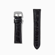 Black – 22mm Exotic Print Calf Leather Watch Strap