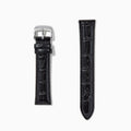 Black – Extra-Long 20mm Exotic Print Calf Leather Watch Strap