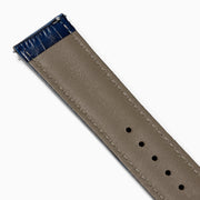 Navy – Extra-Long 22mm Exotic Print Calf Leather Watch Strap