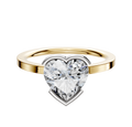 A 14K Two Tone Bezel Half Bezel East/West Classic Flat 1.5mm Engagement Ring displayed against a plain white background, featuring a modern, minimalist setting and elegant design.