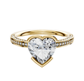 The 14K Yellow Gold Bezel Half Bezel East/West Classic Flat 3-Row-Pave 2.0mm Engagement Ring features a striking center and sparkling pave-set diamonds along the elegant band.