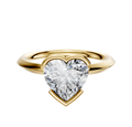 A 14K Yellow Gold Bezel Half Bezel East/West Classic Knife Edge 2.0mm Engagement Ring displayed against a white background, featuring an elegant and timeless design.