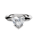 A 14K white gold bezel half bezel East/West classic knife edge 3.0mm engagement ring is displayed on a plain white background, featuring a simple, polished band for an elegant look.
