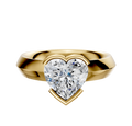 A 14K yellow gold bezel half bezel east/west classic knife edge engagement ring (4.0mm) displayed against a plain white background.