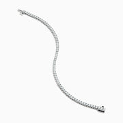 The Lab Grown Diamond 4.00 Carat Tennis Bracelet in 14K White Gold features a continuous row of round, sparkling white lab diamonds set in elegant white gold, shown against a plain white background.