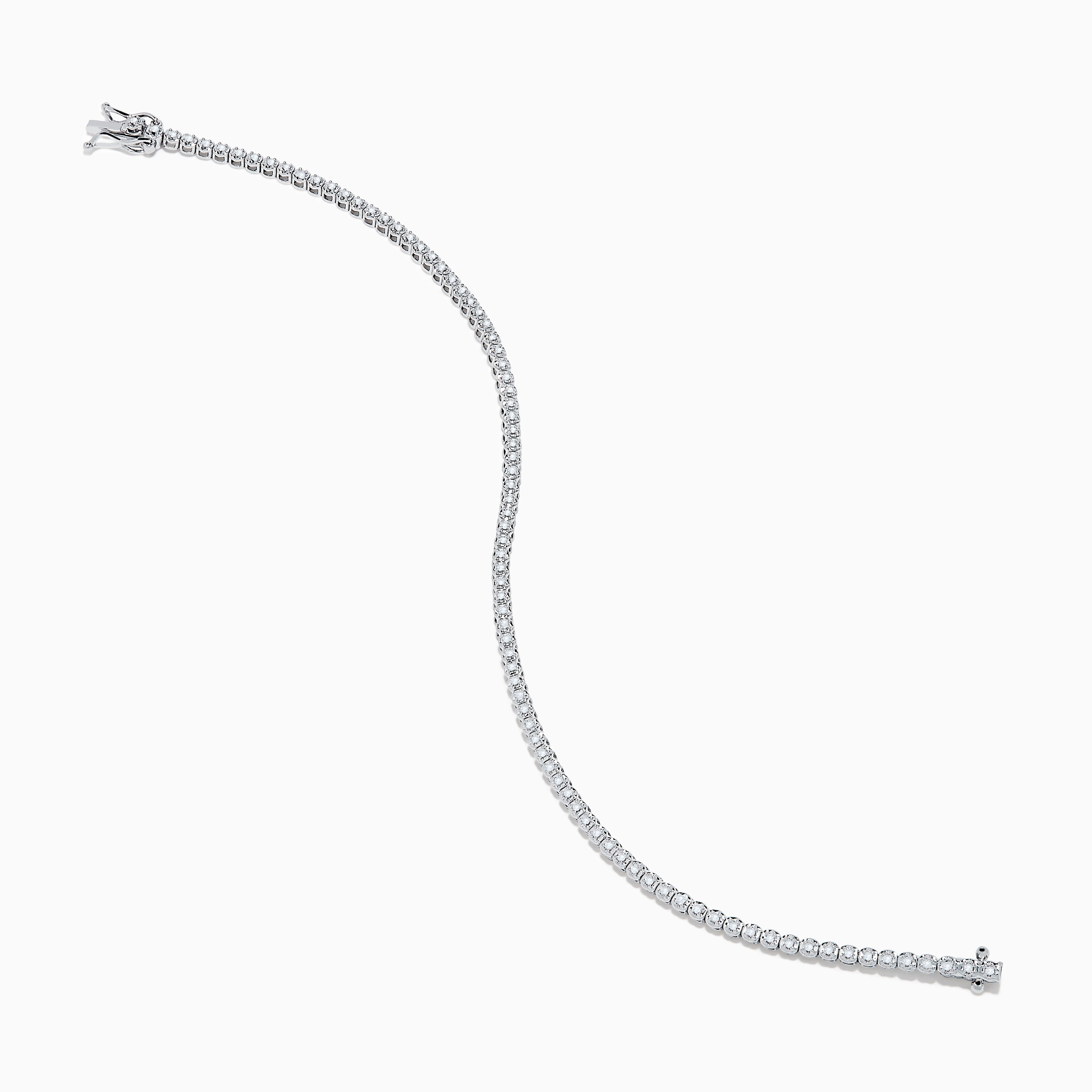 The 14K White Gold 0.25 Ct. Diamond Tennis Bracelet features a row of sparkling diamonds set in a slender band, shown against a white background.
