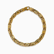 The Men's 14K Yellow Gold Mariner Chain Bracelet features medium-sized rectangular links in a continuous loop with a polished finish—an elegant accessory for any occasion.