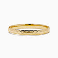 The 14K Yellow Gold Textured Hinge Bracelet features a shiny finish and a geometric diamond-patterned texture around its outer surface, shown on a white background.
