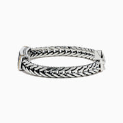 Mens 925 sterling silver & 14K yellow gold chain link bracelet with 2.0 TCW sapphires—an elegant sapphire accessory perfect for any occasion.