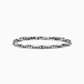 The Mens 925 Sterling Silver Anchor Bracelet features interlocking rectangular and oval links, a polished shiny finish, and a secure clasp—displayed on a white background, its the perfect accessory for adding style to any look.