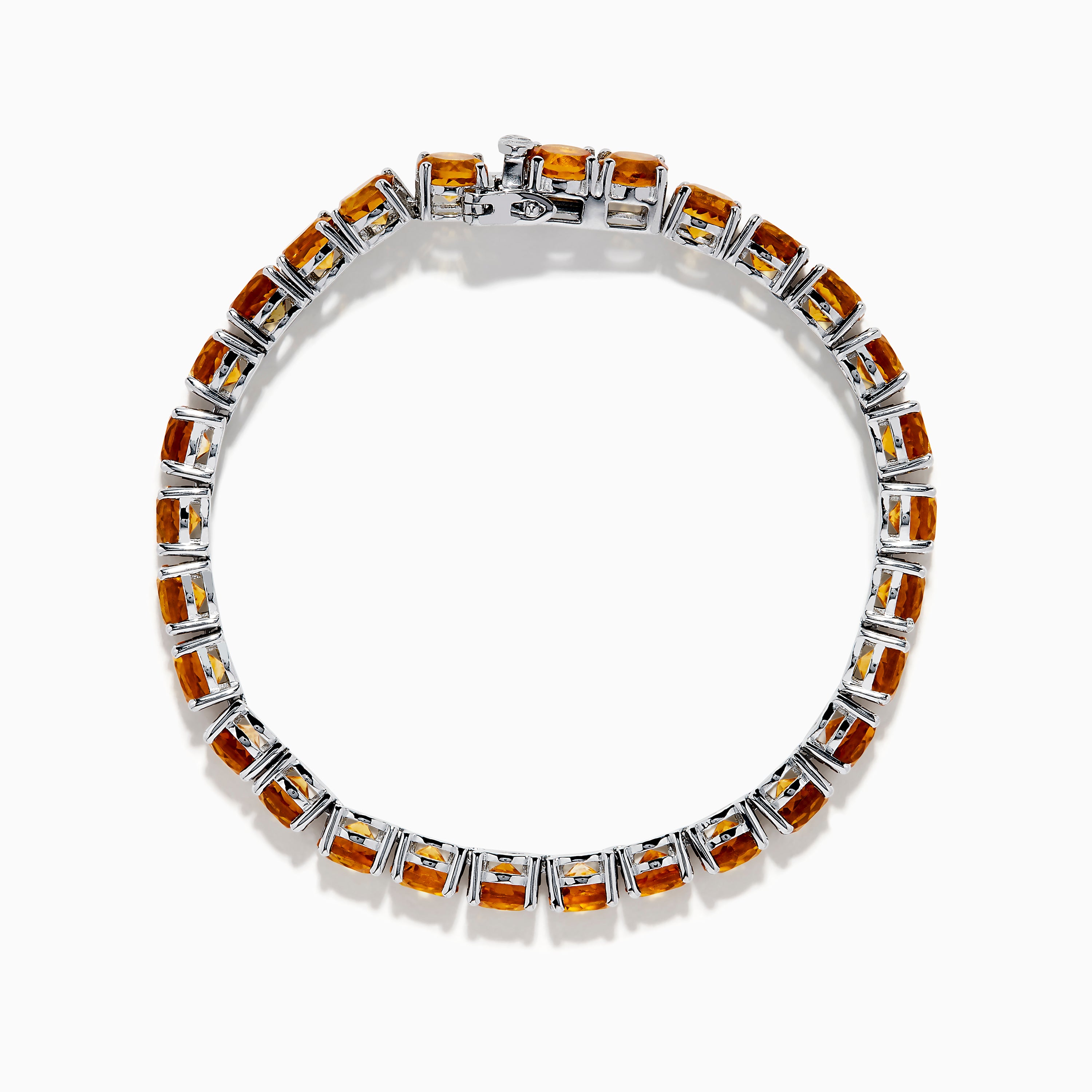 Bracelet En Argent 925 Et Citrine 6mm - Fait Main En France - Neuf