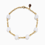 The 14K Fresh Water Pearl Station Bracelet features evenly spaced round fresh water pearls set in 14K gold, shown on a plain white background.
