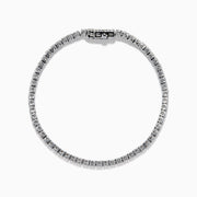 The Lab Grown Round Diamond 5.00ct Tennis Bracelet in 14K White Gold, featuring a single row of sparkling diamonds, is displayed against a plain white background.