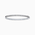 The Lab Grown Round Diamond 7.00ct Tennis Bracelet in 14K White Gold features a continuous row of prong-set lab grown diamonds and is displayed on a white background.