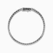 The Lab Grown Round Diamond 7.00ct Tennis Bracelet in 14K White Gold features a continuous row of prong-set lab grown diamonds and is displayed on a white background.