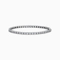 The 14K White Gold Diamond Miracle Setting 1.00ct Tennis Bracelet features a continuous row of round, sparkling white diamonds set in a slim, polished 14K white gold band and is displayed on a white background.